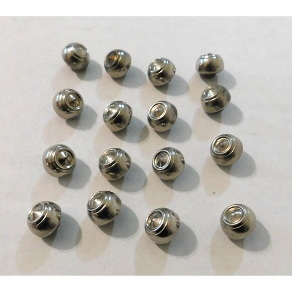 Vintage Metallic Dome Buttons Lot Of 16 Silver Tone 3/8 Inch - Picture 2 of 5